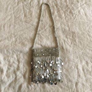 Dolce Vita Light Gray Beaded Shoulder Bag